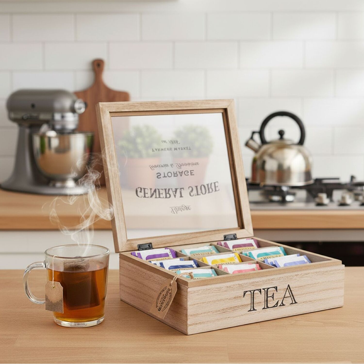 Image of Wooden Tea Box with 9 Compartments&hellip;