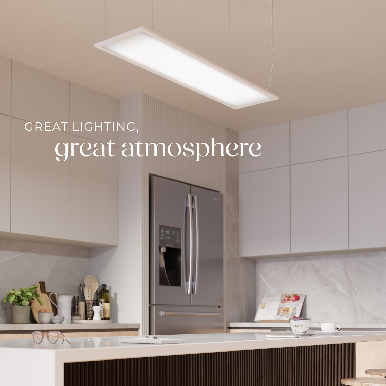 Led Panel Light Warm White Slim Ceiling Wall Mounting - White 119 5cm