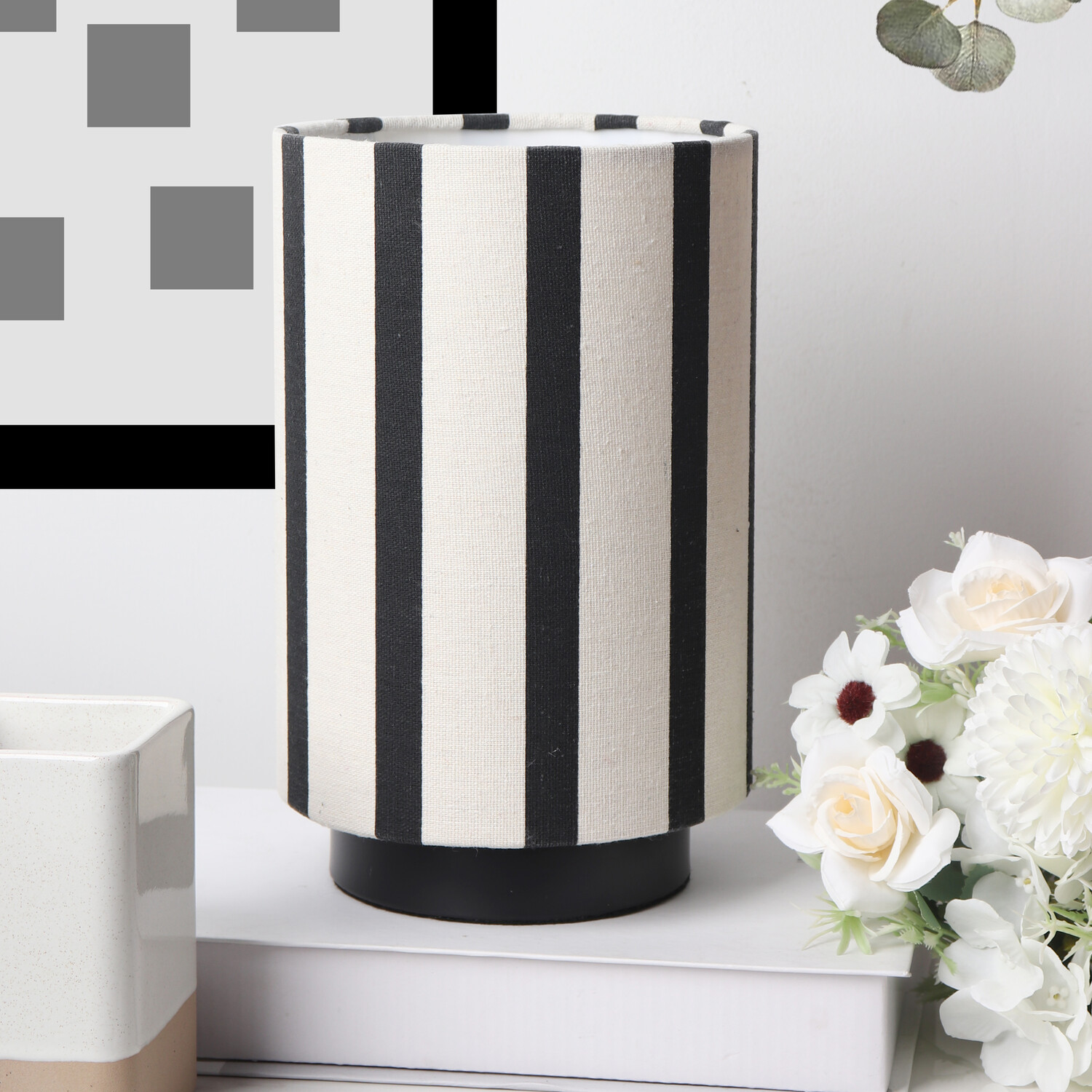 Image of Luca Stripe Table Lamp - Monochrome
