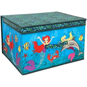 Large Foldable Kids Toy Storage Box with Lid Mermaid Design