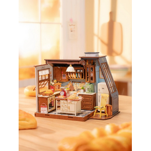 Baking Kitchen, Wooden Dollhouse 3D Puzzle Miniature for Girls