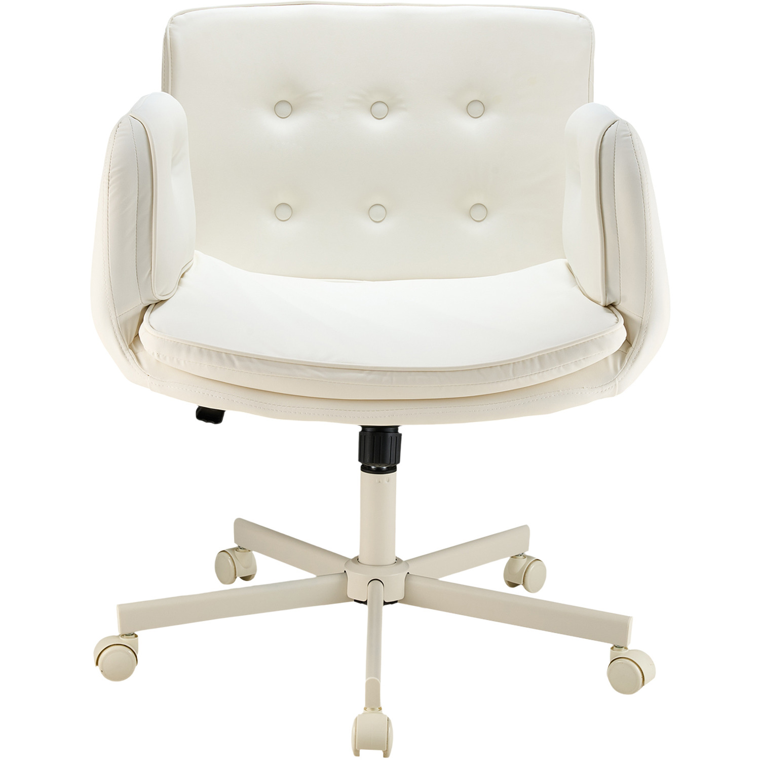 Office Chair With Armrests And Wheels - White
