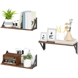 3PC Industrial Wall Mounted Reversible Floating Shelves Rustic