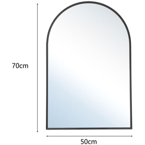 Arched Wall Mirror with Black Frame