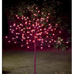 4 FT Cherry Blossom Tree Outdoor Christmas Decorations 128 Red LED