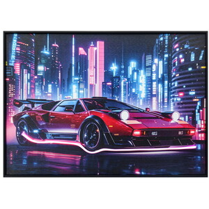 Sports Car Neon LED Canvas