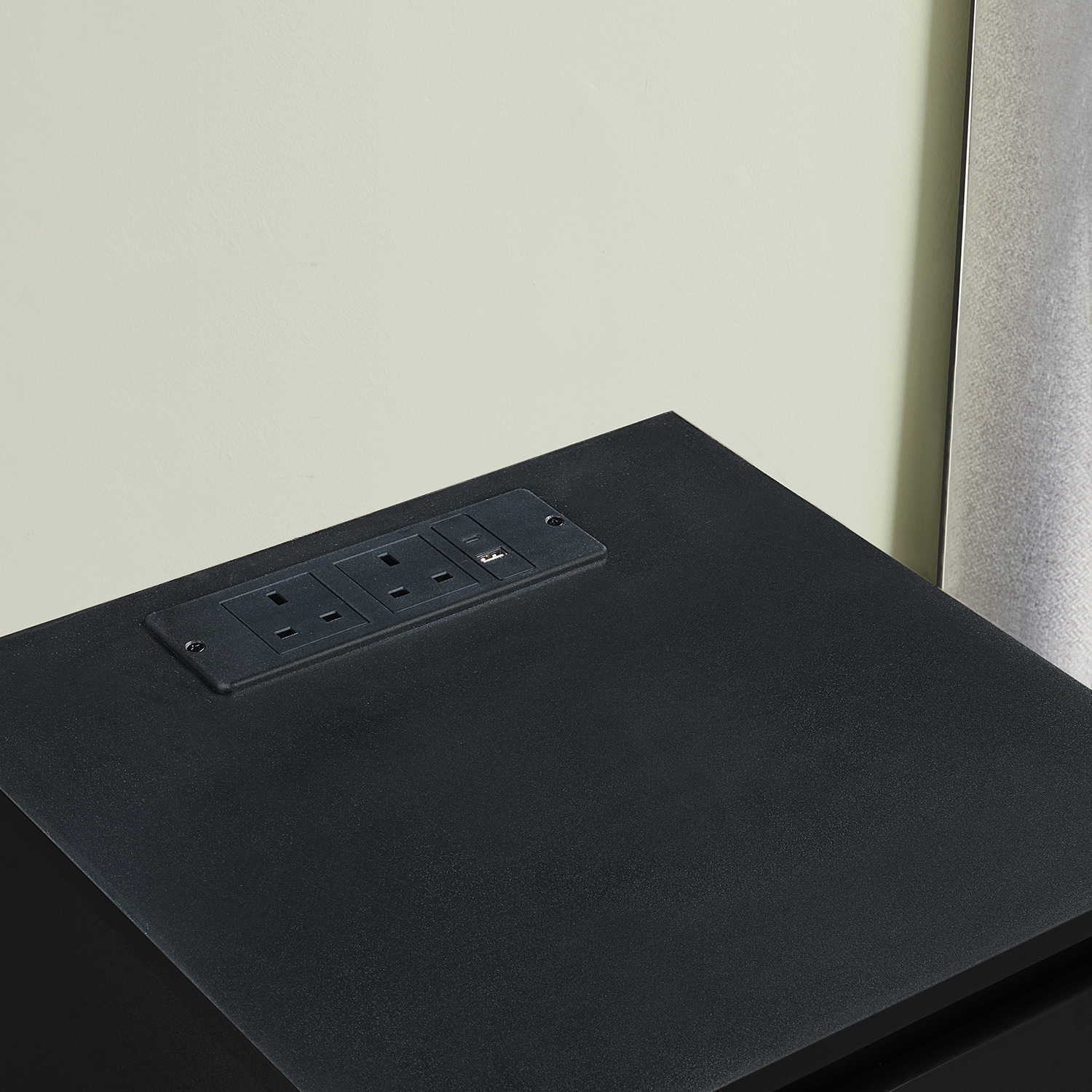 2 Drawer Bedside Table With USB and Plug Socket Charging