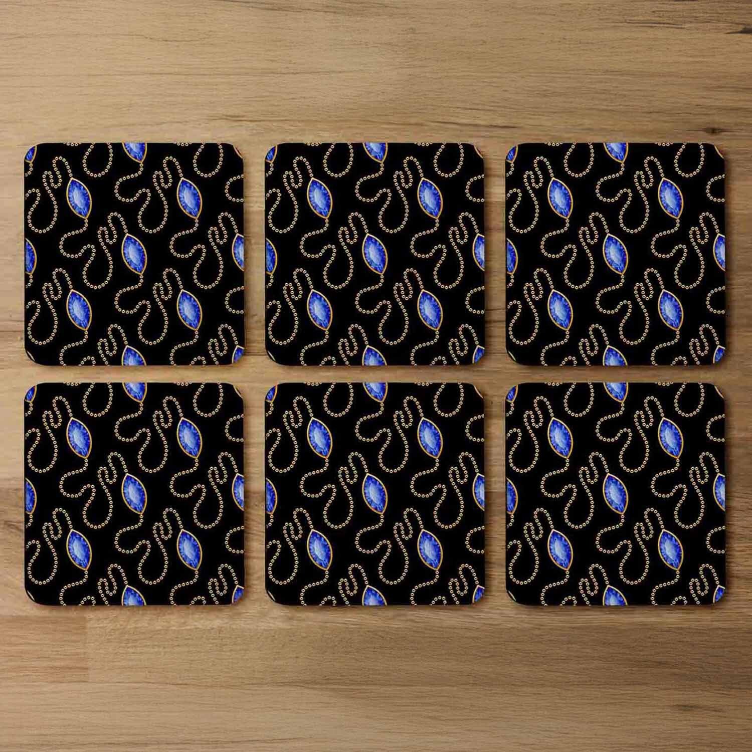 Image of Diamond Necklaces Coaster - Blue