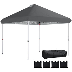 Outsunny 3x3 m One-Touch Garden Pop Up Gazebo with Wheels