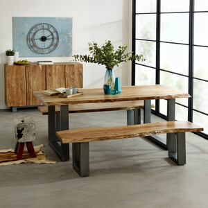 Natural Essential Live Edge Medium Dining Bench