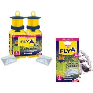 Liquid Fly Traps and Bait Refills Outdoor Fly Max Baited Fly Trap