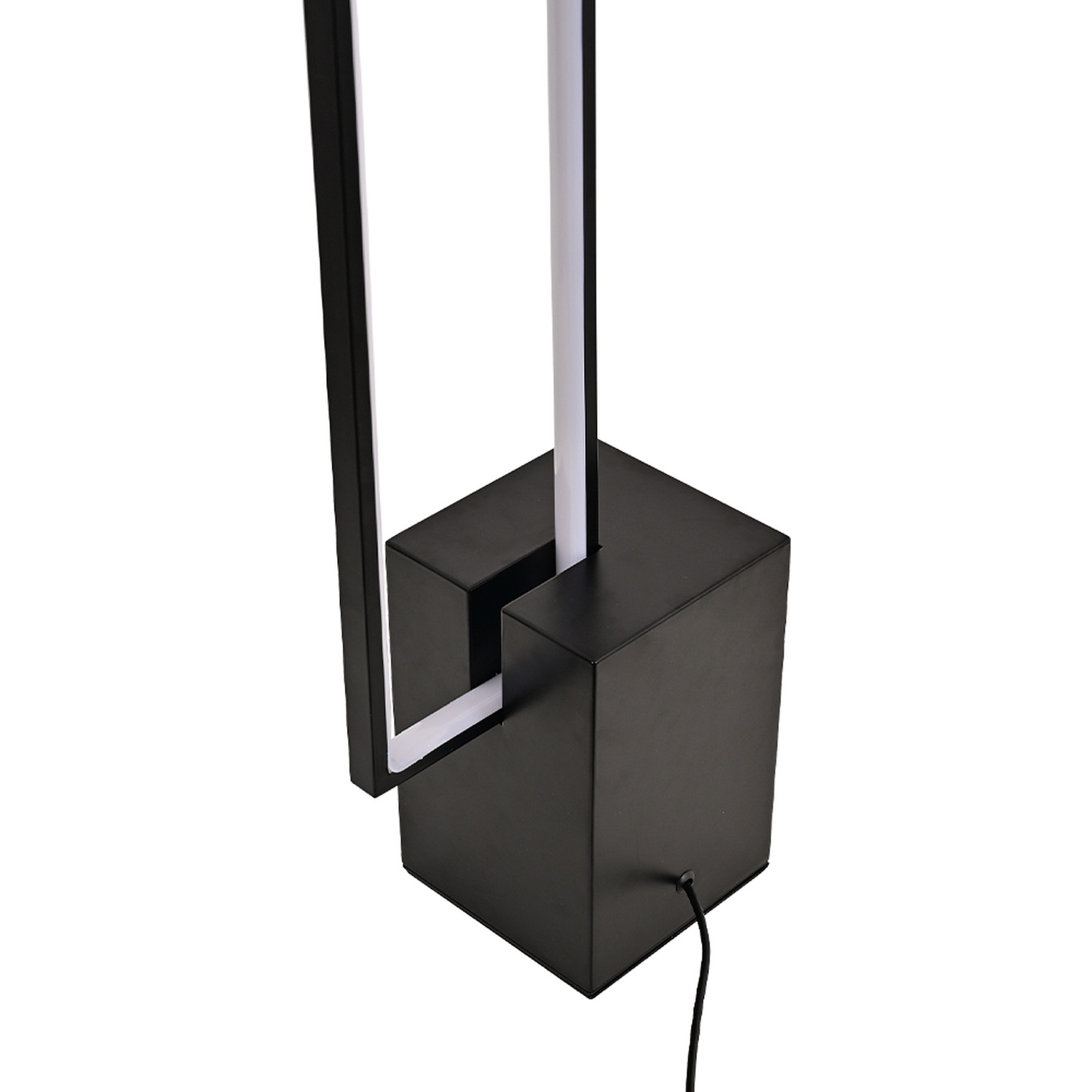 Metal Rectangular Led Floor Lamp With Base - Black