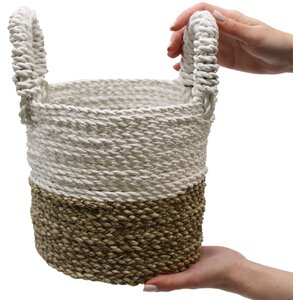 Seagrass Basket Set Multi Color Handwoven Storage Decor
