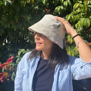 Patched Hemp  Cotton Boho Festival Hat - Natural, Sustainable  Stylish