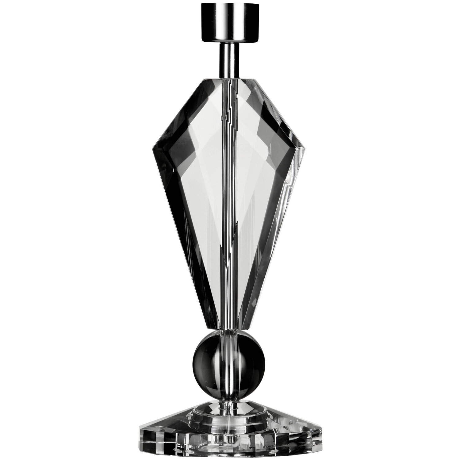 Milagro Crystal Diamond Lamp Base - Silver