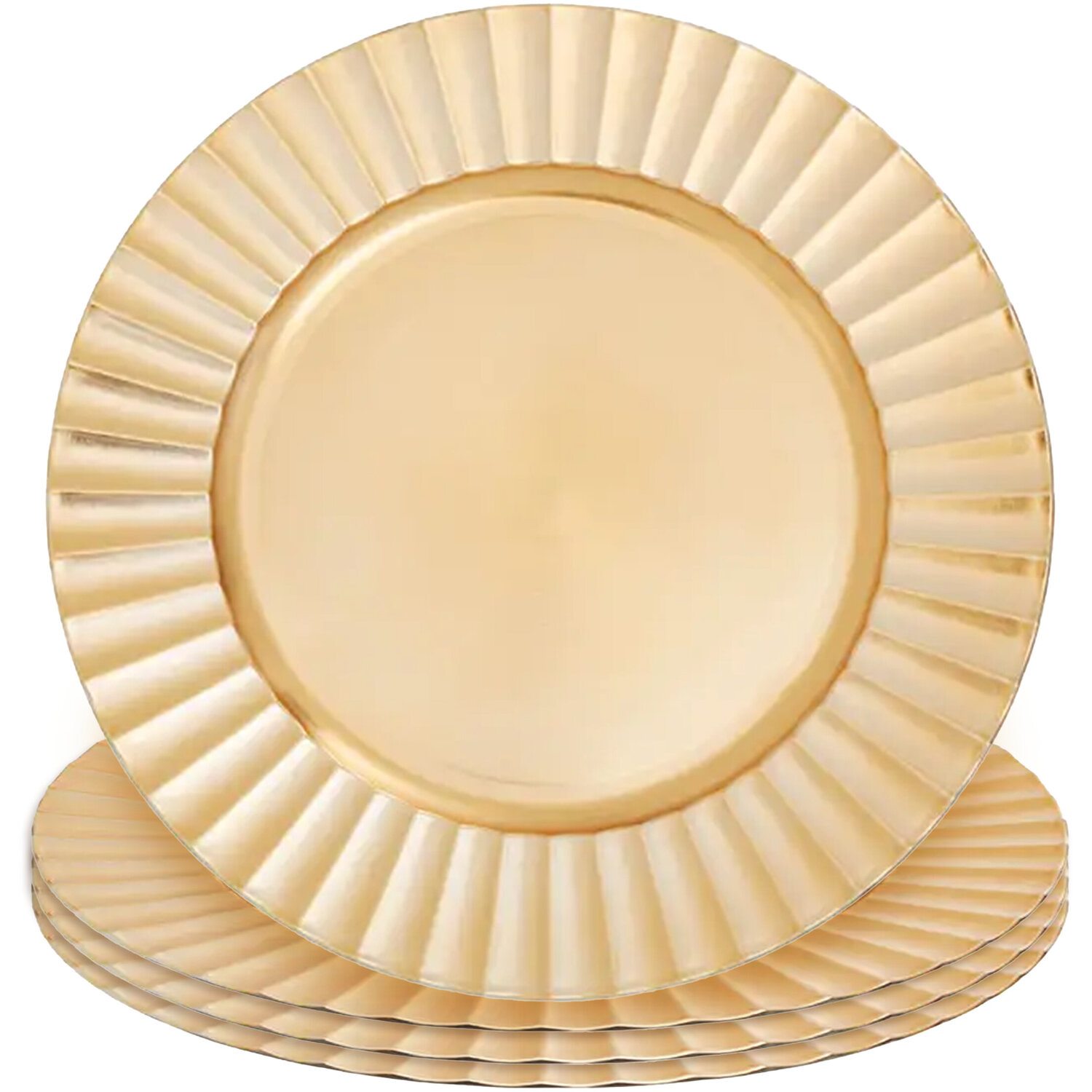 Dia Gold Finish Wave Rim Charger Plate - Gold