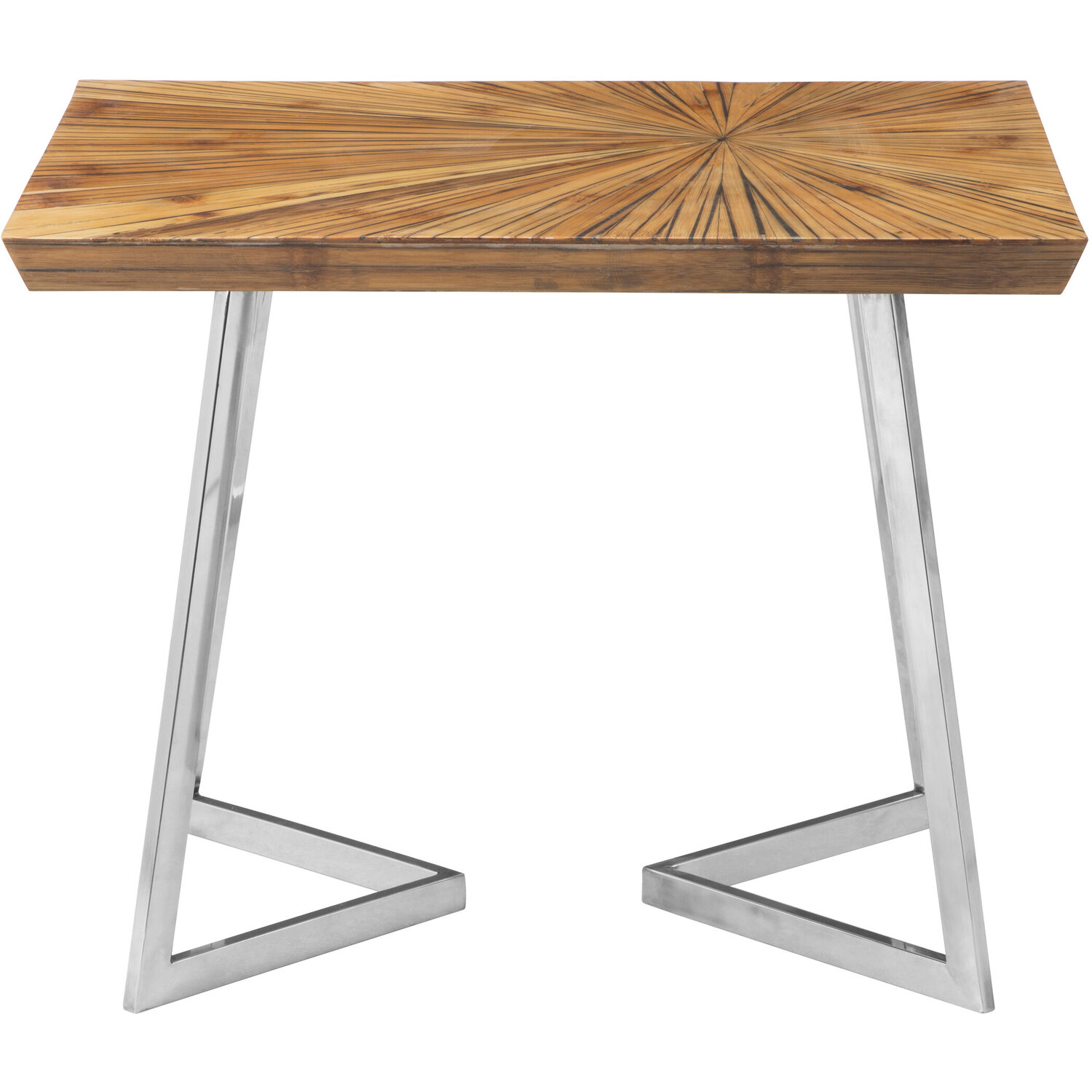 Fifty Five South Gabar Natural Bamboo Side Table - Silver