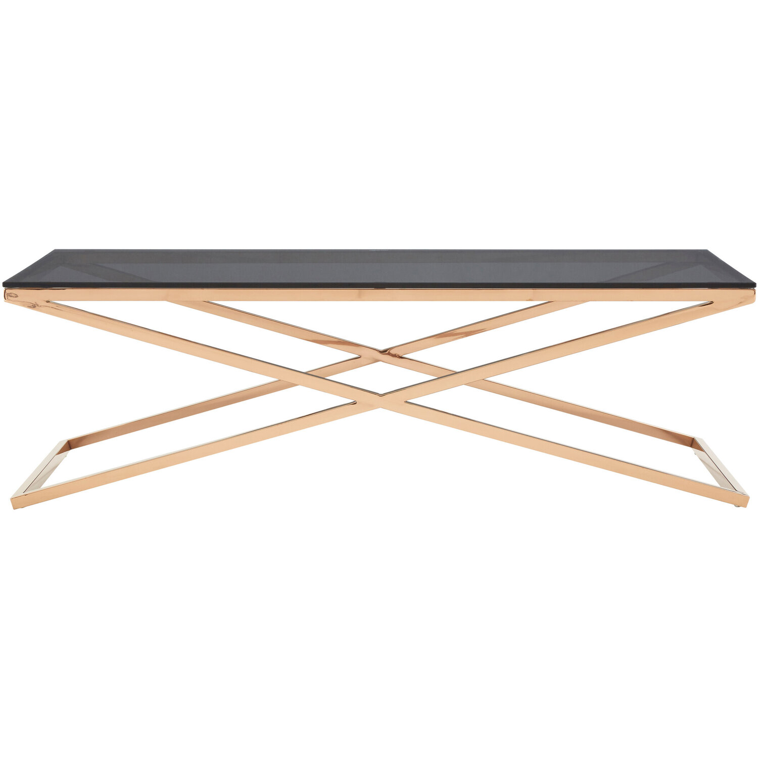 Montril Glass Top Criss Cross Coffee Table - Black