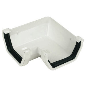FloPlast 114mm Square 90 Degree Angle White - RAS1 - Guttering Accessory