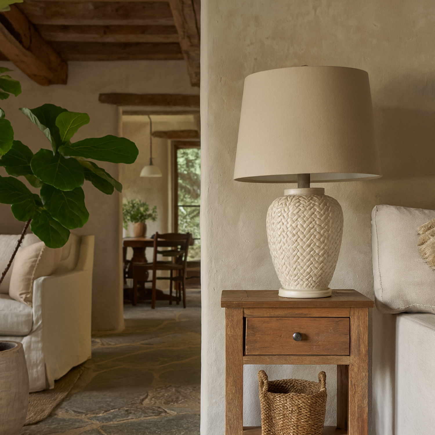 Image of Palermo Ceramic Table Lamp - White