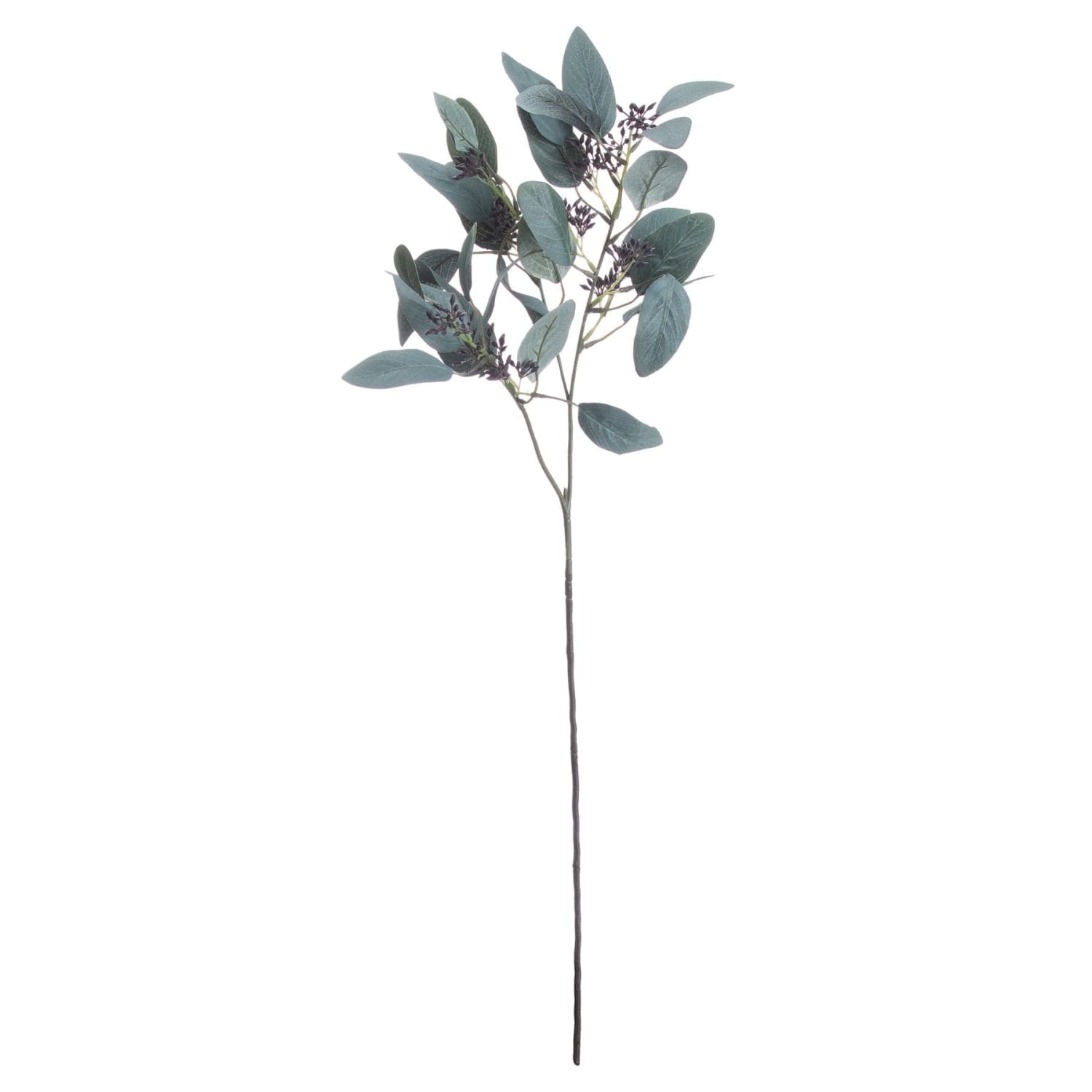 Set of 3 Seeded Eucalyptus Stems Artificial Foliage - Green