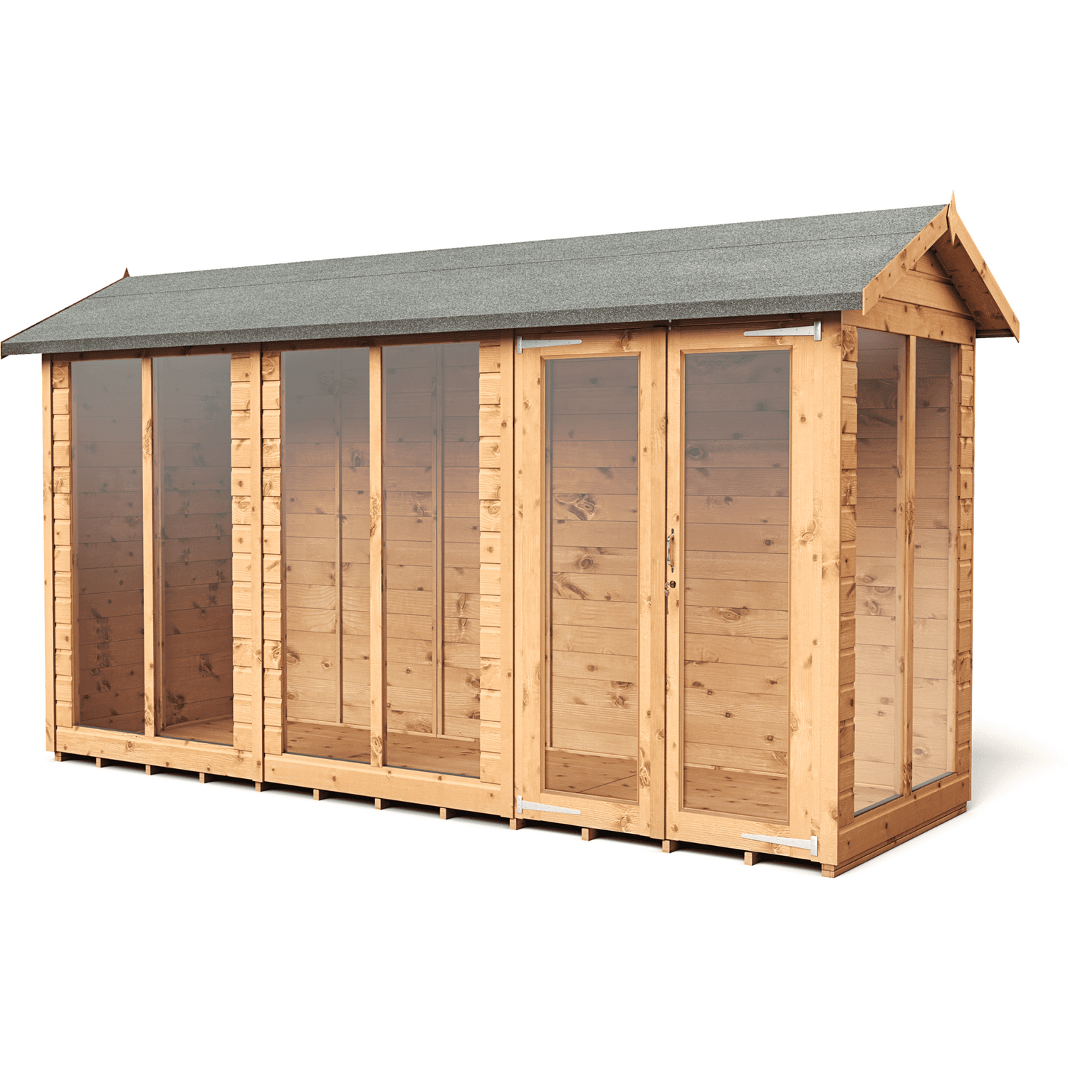 Empire 4x12 Apex Summerhouse with a Double Door - Brown