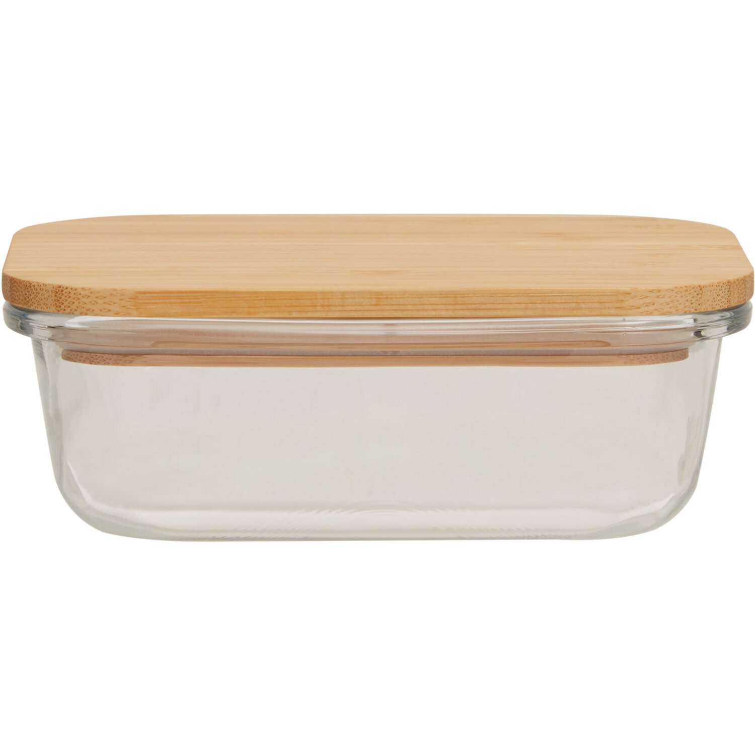 Freska 370ml Glass Container With Bamboo Lid - Transparent
