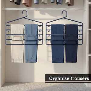 Set Of Two Indigo Plastic Trouser Organiser