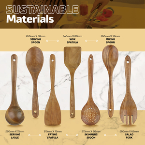 Complete 7-Piece Wooden Utensil Set