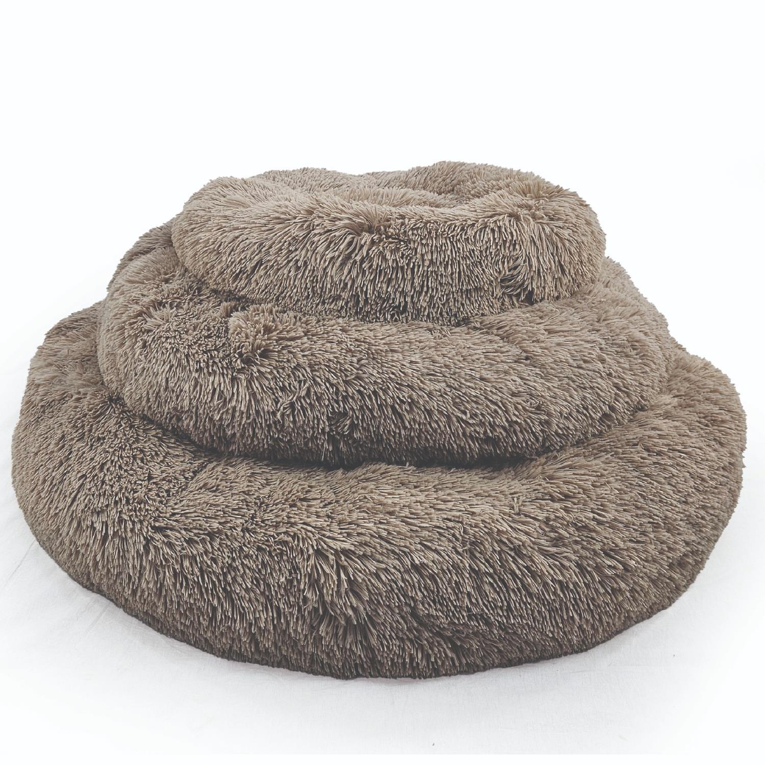 Hugglepets Anti-Anxiety Donut Pet Bed - Oatmeal, Small - Oatmeal / 95Cm