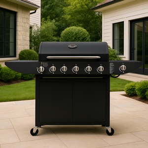 Outdoor Gas BBQ Grill Trolley Side Shelf 7 Burner