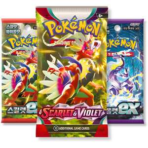 Scarlet & Violet Base Set Mixed Bundle - 1 English Pack + Bonus Korean S&V Packs (TCYM)
