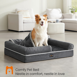 Feandrea Dog Sofa Bed with Removable Cover