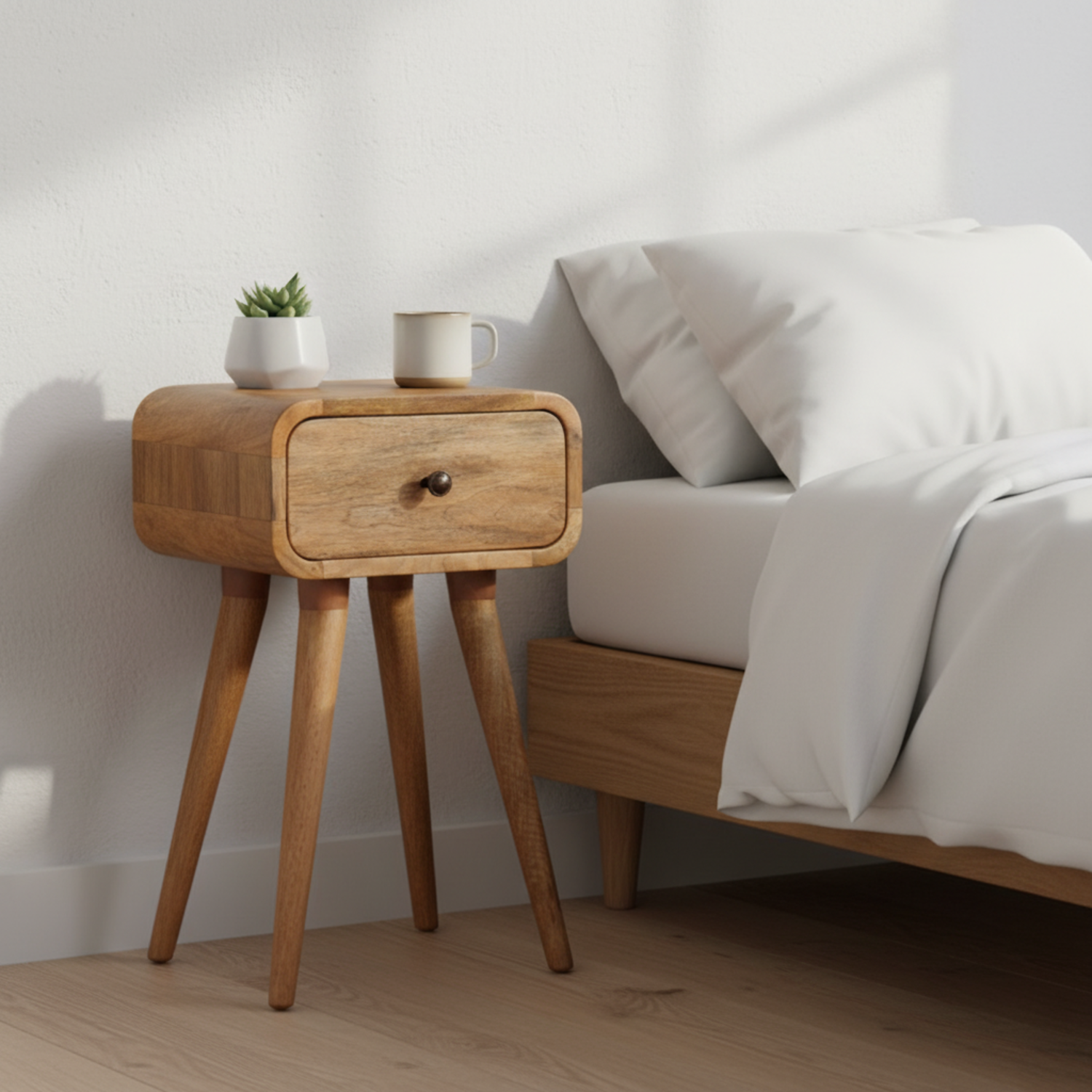 Artisan Furniture Avora Mini Oak-Ish Nightstand With 1 Drawer