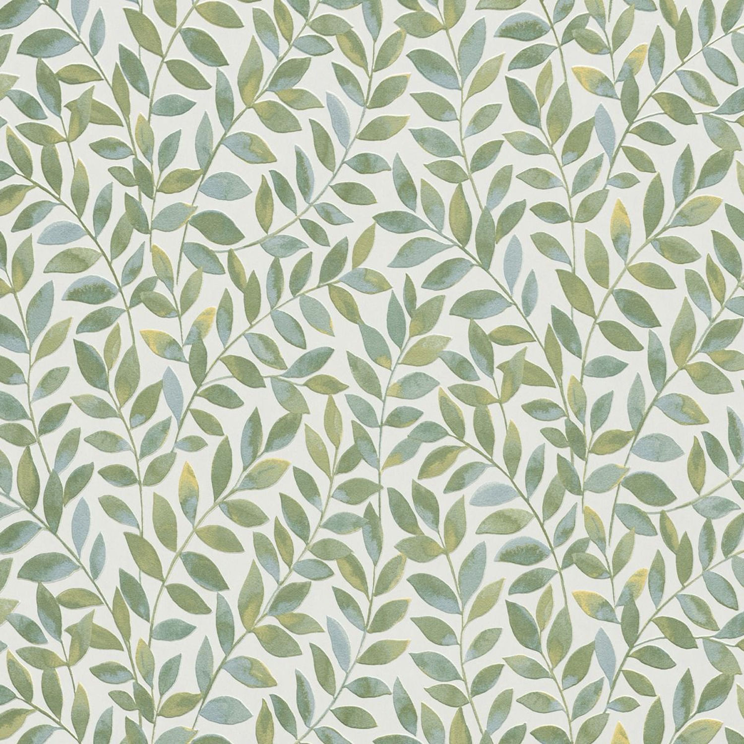 Erismann Ameroso Leaf Blown Vinyl Textured Wallpaper - Green