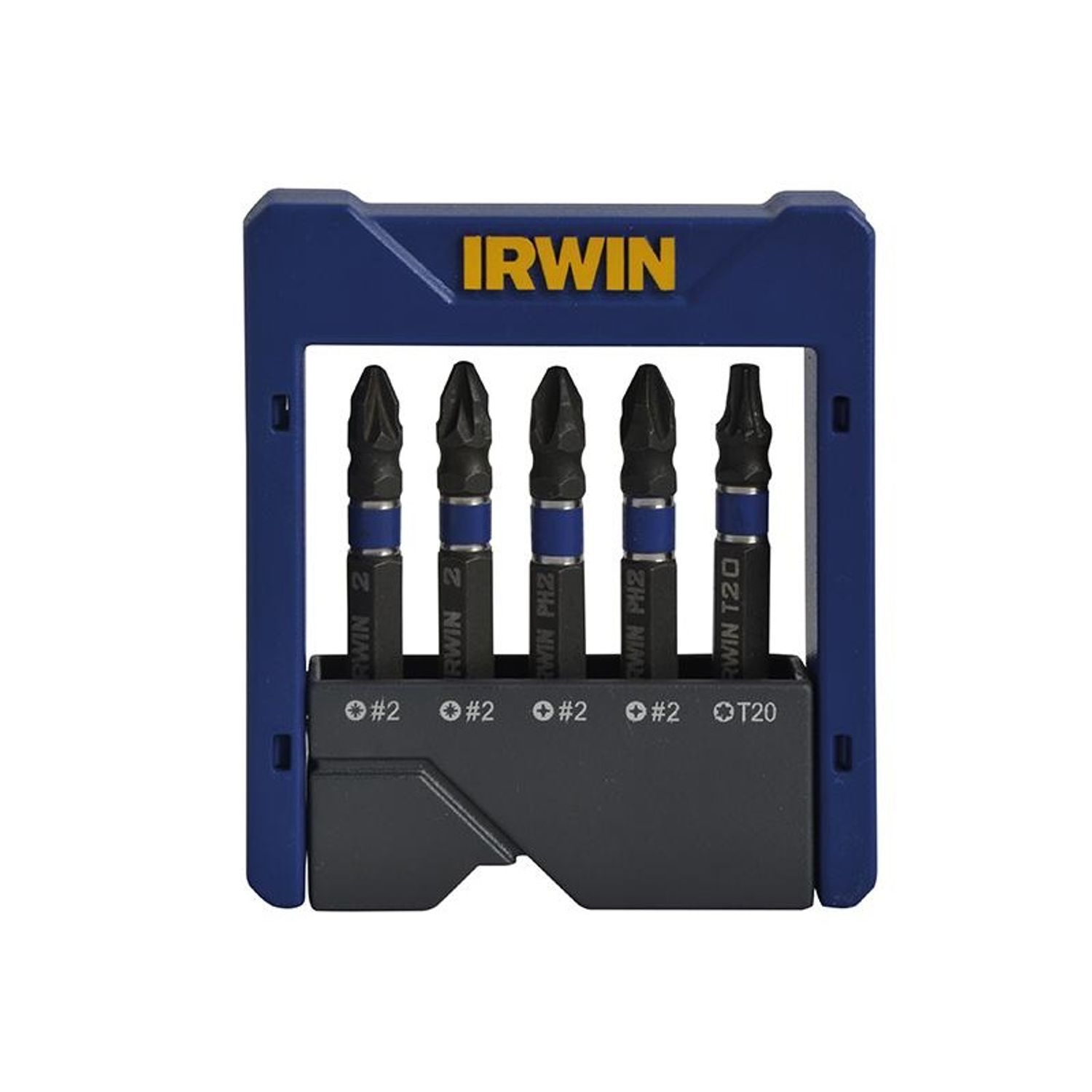 Irwin Phillips/Pozi/Torx Impact Screwdriver Pocket Bit Set, 5 Piece - Multi Colour
