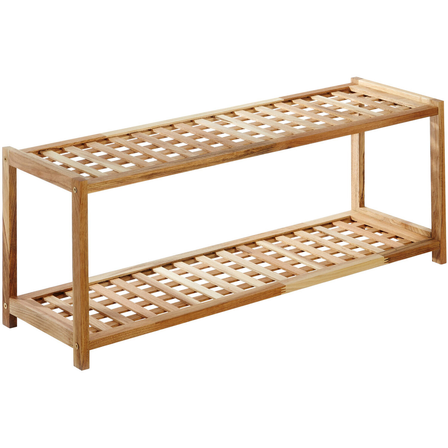 Maison By Premier Arla 2 Tier Walnut Wood Shoe Rack - Natural