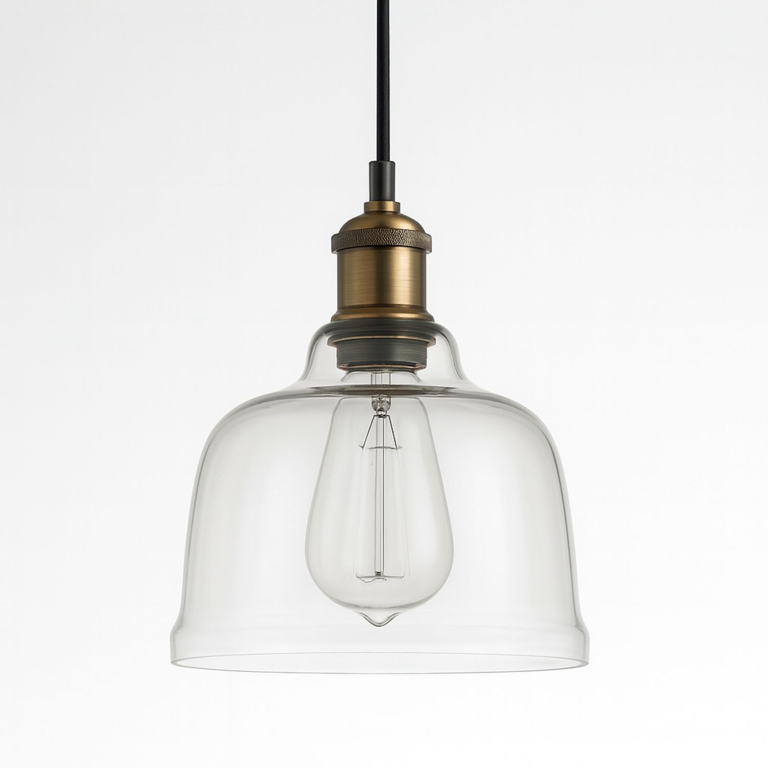 CGC Lighting Indoor Glass Bistro Adjustable Ceiling Pendant Light Lamp Shade (Clear Small) - Image 3