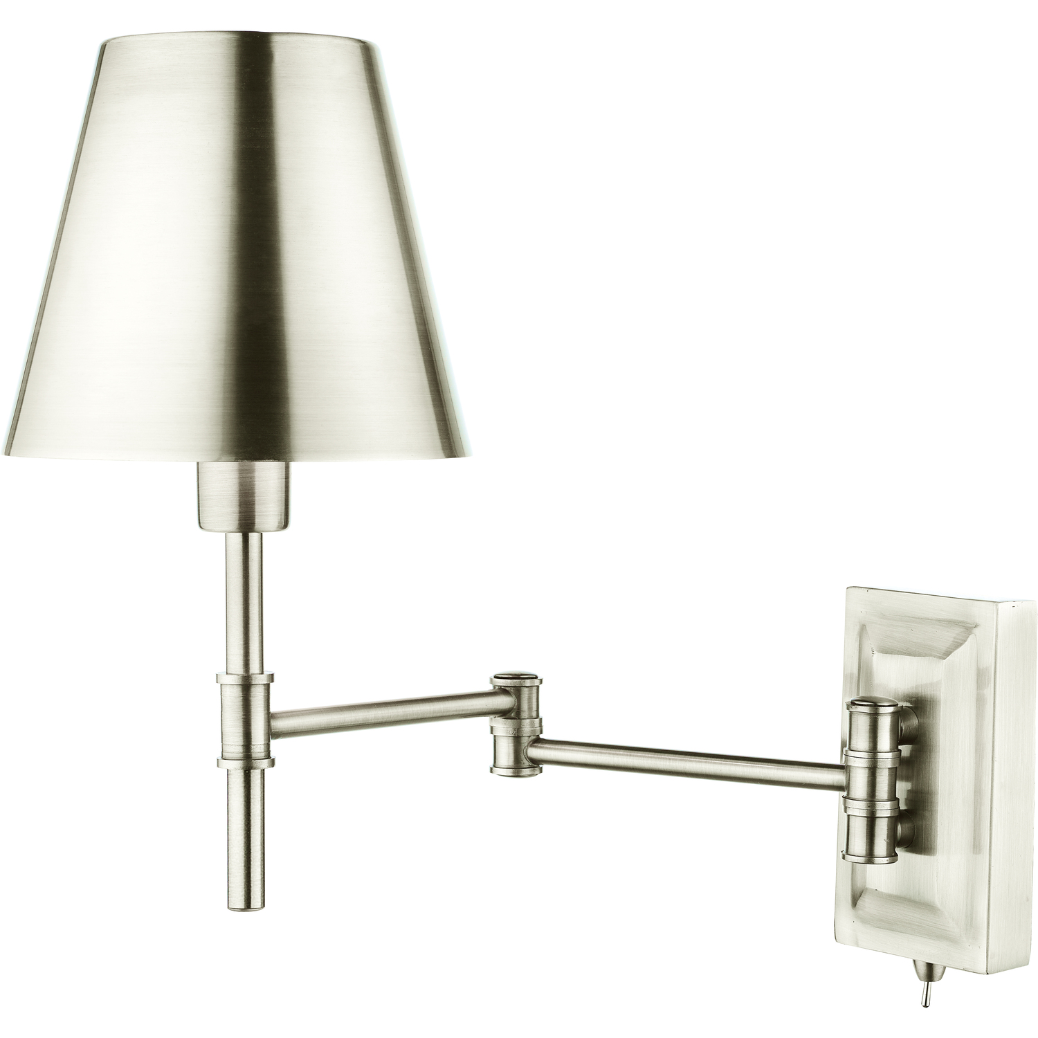 Dar Kensington Swing Arm Wall Light Polished Nickel
