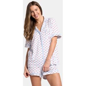 OHS Heart Stripe Piped Jersey Short Pyjama Set