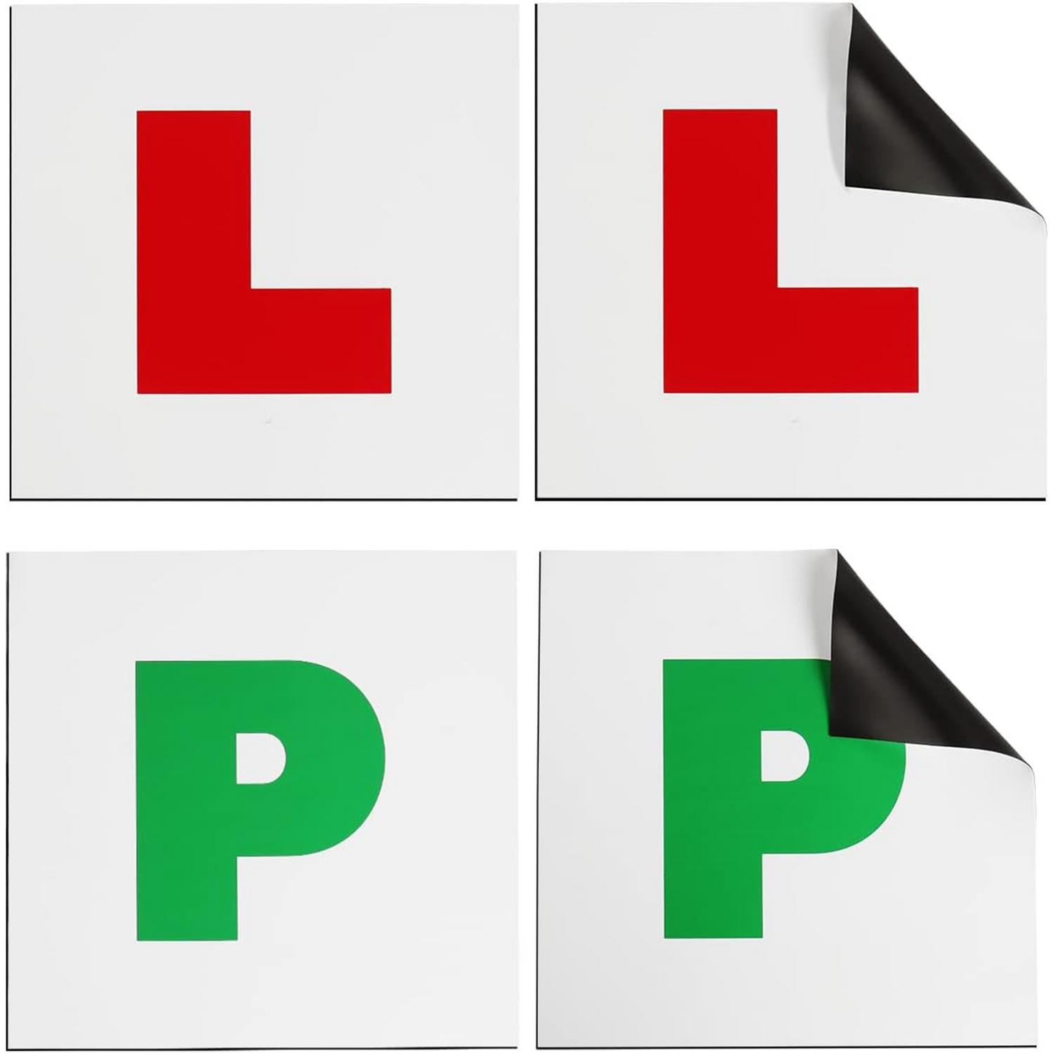 Haltons Magnetic L And P Plates For Car, Pack Of 4, Pvc Thick Road Legal Learner And Provisional Plates - Image 3