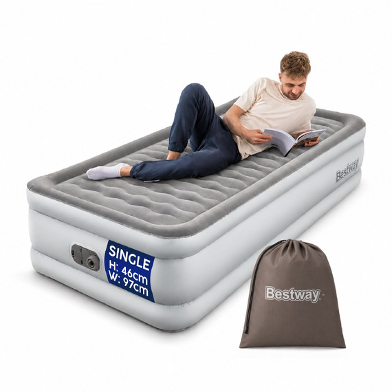 Bestway Single Kingsize Airbed With Built-In Pump