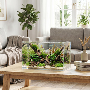 PawHut Fish Tank with Protective Base Mat