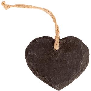 Slate Heart Hanging Tag - 7 x 5.5cm - Natural