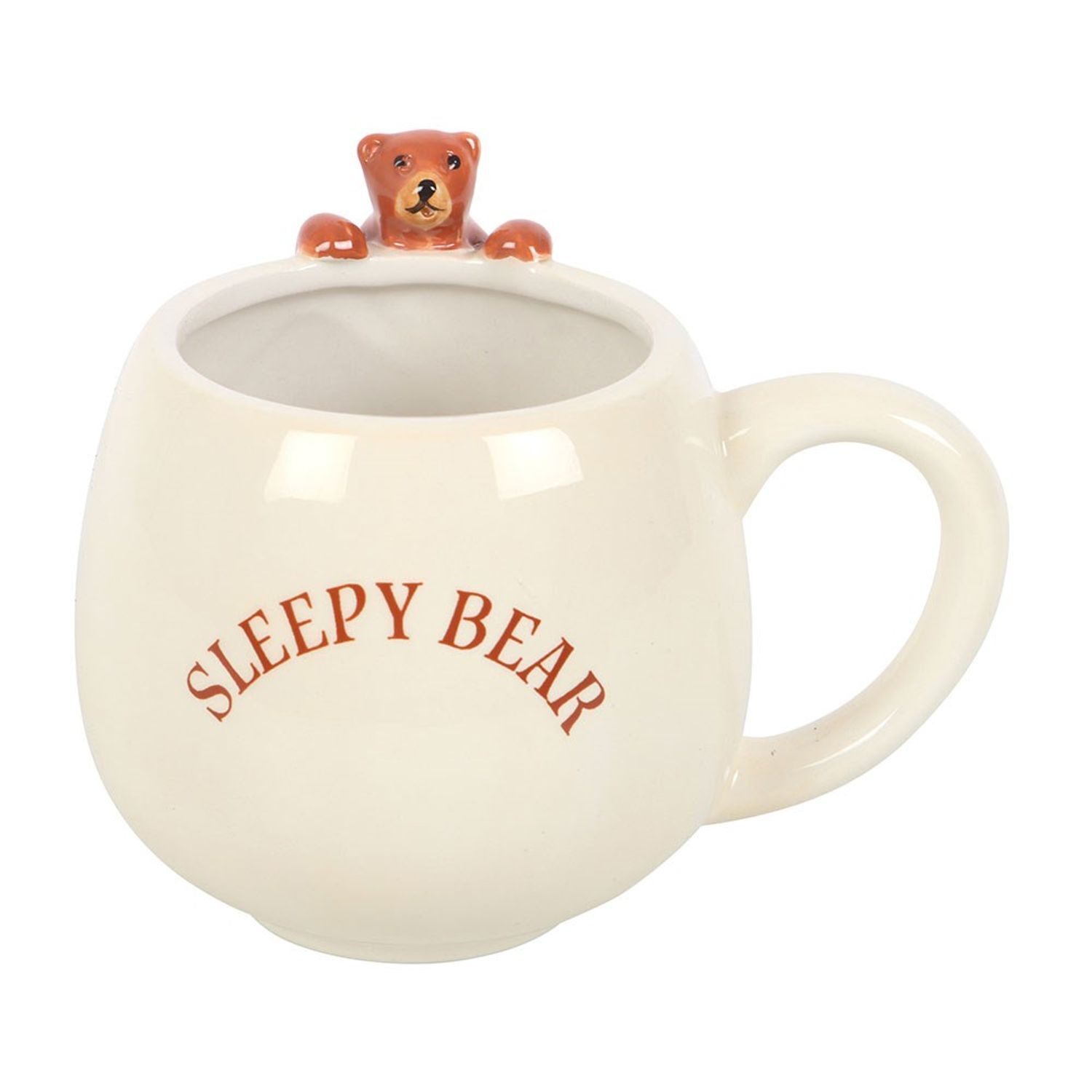 Something Different Sleepy Bear Round Mug - White