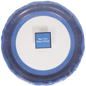 Pack of 10 Blue Tone Party Plates