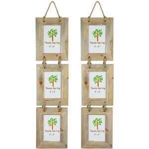 Rustic Wooden Hanging 3 Photo Frames - 4 x 6