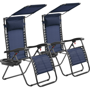 Yaheetech Adjustable Outdoor Lounge Chairs (2-Pack)