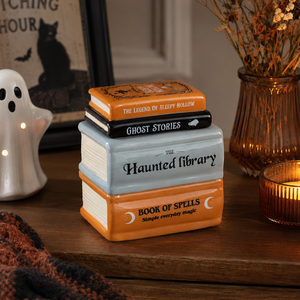 Haunted Library Book Stack Oil and Wax Burner