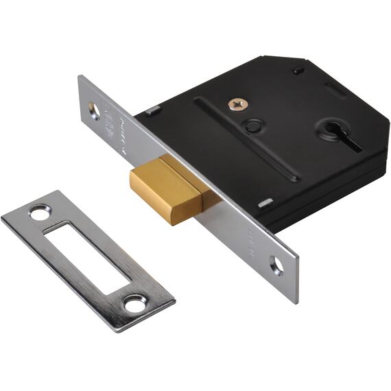 UNION ES-DL Essentials 3-lever mortice deadlock, chrome, 79mm case, 58mm backset